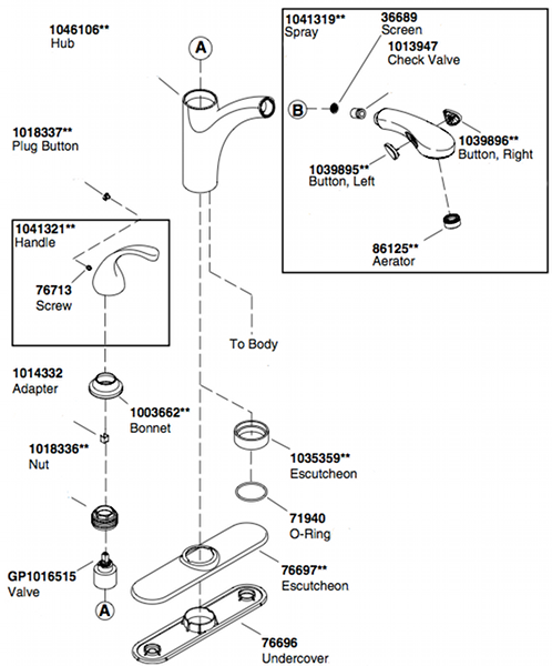Kohler K 10433 Kitchen Faucet Parts Diagram 
